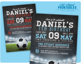 Soccer Birthday Invitation. Boy or Girl Soccer Theme Birthday Party Invite. Soccer. Any Colour. Any Age. 6th 7th 8th. DIY Printable Digital
