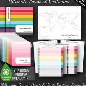 Book of Centuries - Printable Editable Charlotte Mason History Notebook Kit Download - Lesson Planner Teacher Organizer Homeschool