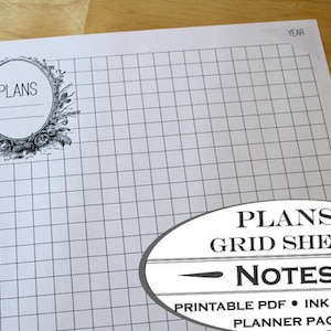 Garden Bed Planner Worksheet and Grid Paper- Printable Garden Planner Page for Garden Journals
