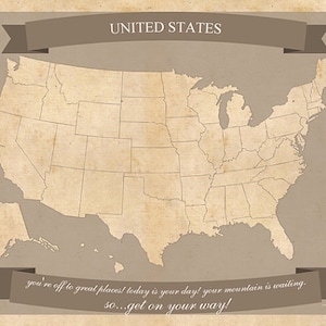 United States Travel Maps - Printable USA Travel Map Instant Download - 16"x20" US Wall Art - 2 ...