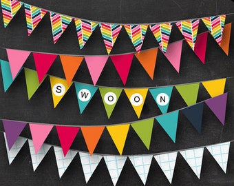 Regenbogen Bunting - Printable Editable Rainbow, Graph Paper und Chevron Bunting Instant Download - Klassenzimmer Party Banner Flaggen Custom Name