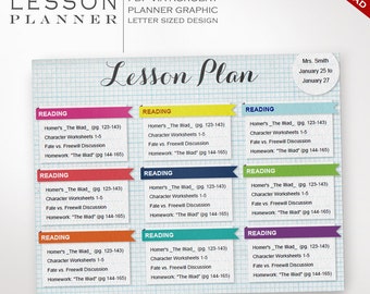 Lesson Plan - Printable Editable Lesson Plan Instant Download - Lesson Planner Teacher Organizer Student Homework Planner Homeschool Lesson