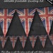 Union Jack Bunting - Printable Editable British London Union Jack Bunting Instant Download - Classroom Party Banner Flags Custom Name