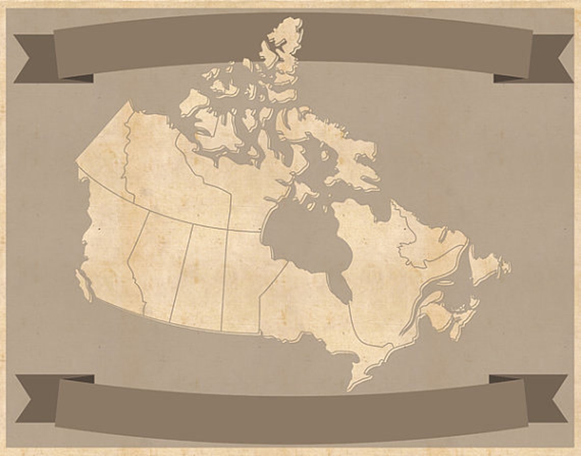 Canadian Travel Maps Printable Canada Travel Map Instant Download 11x14 ...