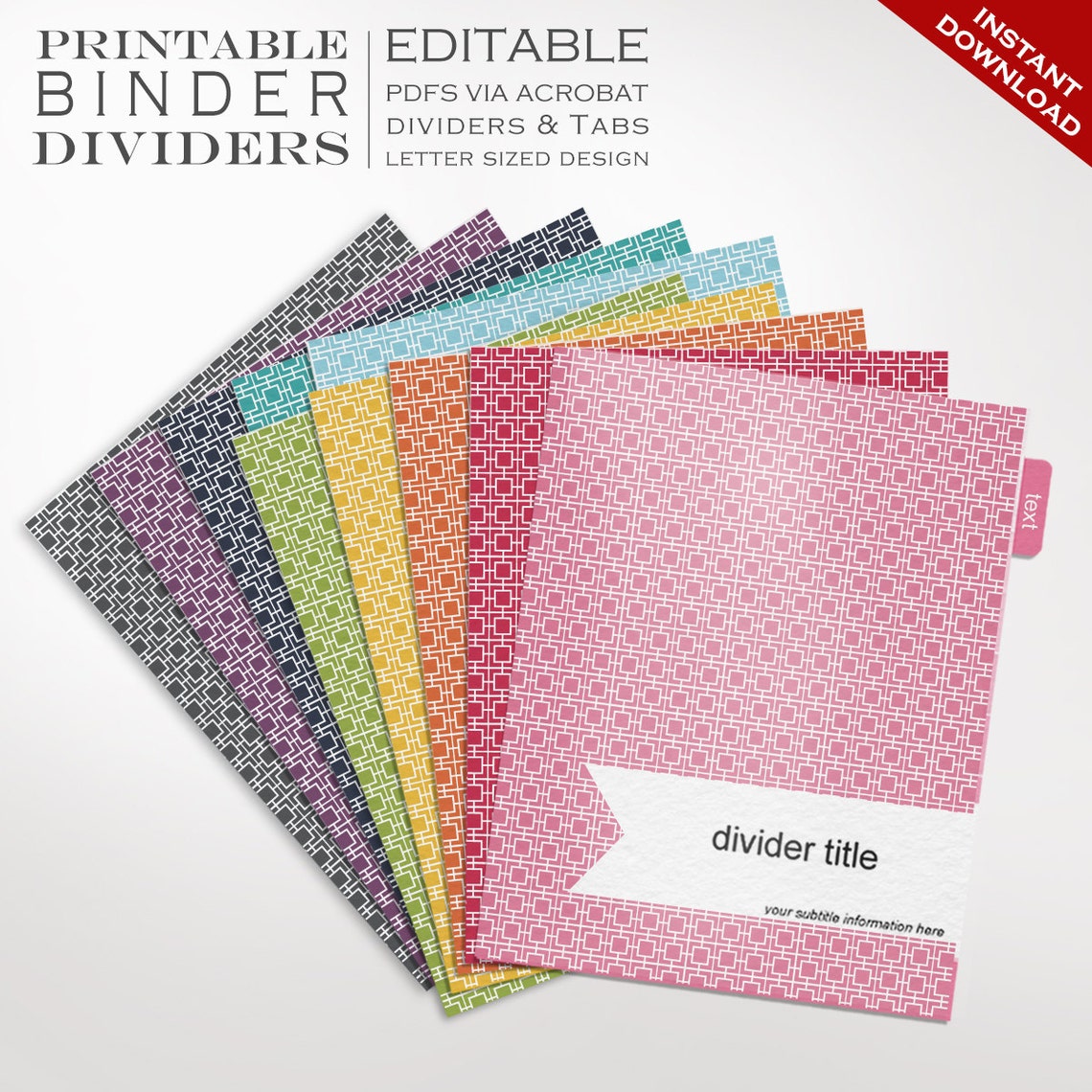 binder-dividers-printable-binder-dividers-editable-rainbow-etsy