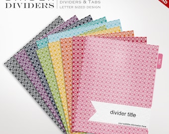 Binder Dividers - Printable Binder Dividers Editable Rainbow Mod Square - Mod Binder Divider Templates Custom Binder Tabs Printable Divider