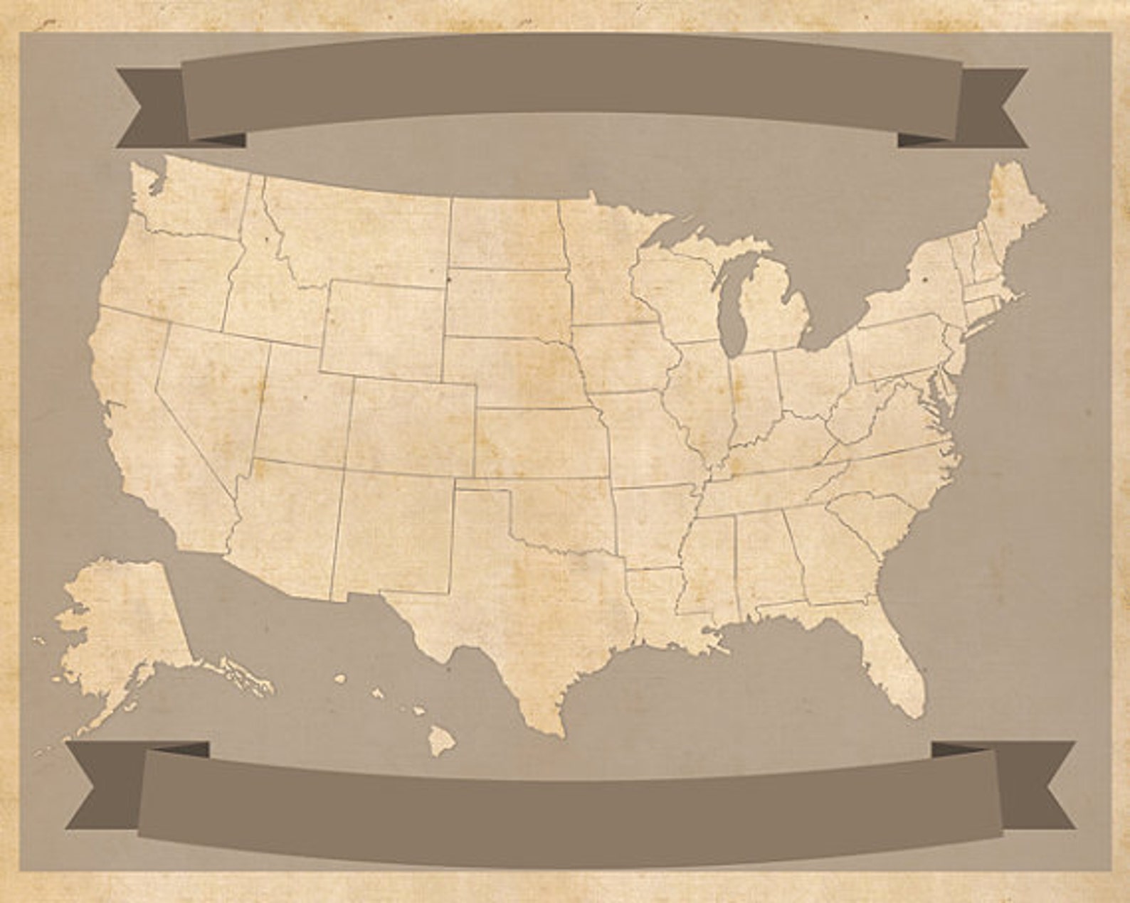 United States Travel Maps - Printable USA Travel Map Instant Download - 16"x20" US Wall Art - 2 ...
