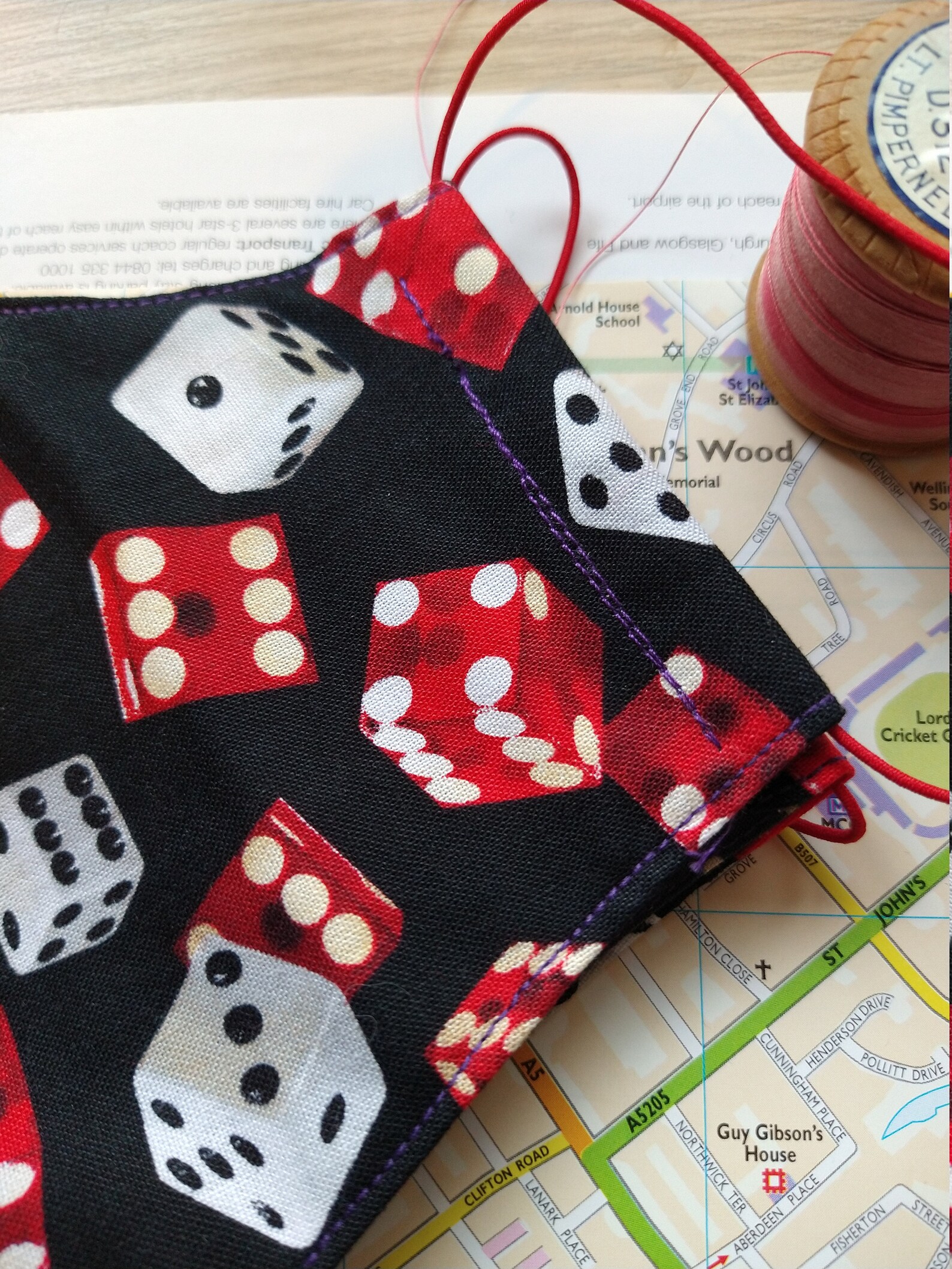 Playing Dice Cotton Fabric Reusable Washable Eco Friendly Face Etsy