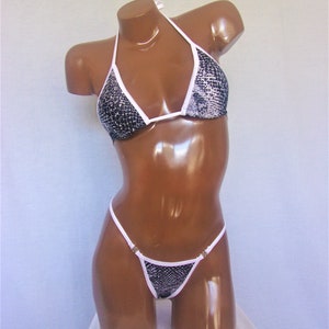 Sexy Snake print thong bikini A/B cup for exotic pole dancer outfit