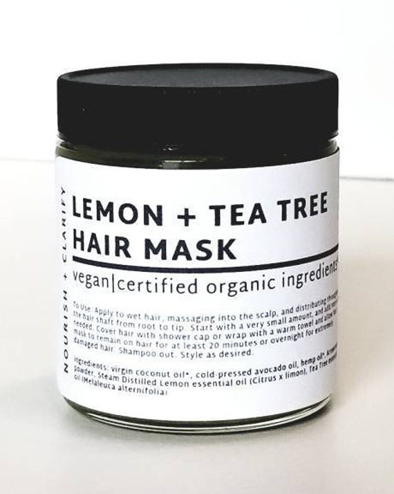 Lemon Tea Tree Organic Hair Mask Coconut Avocado Etsy