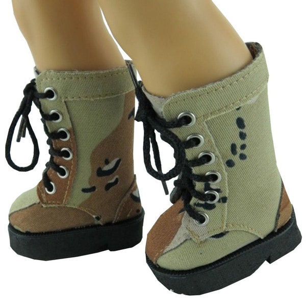 Desert Camo Camouflage Army Combat Boots fit 18" American Girl Size Doll