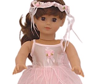 CLOSEOUT Pink Fairy Petal Ballerina Dress w/Slippers for American Girl Size Doll