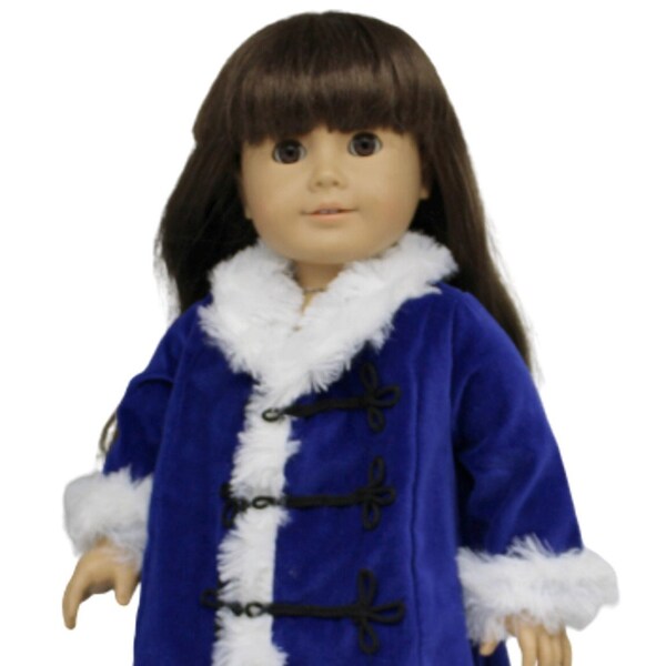 CLOSEOUT! Samantha Inspired Blue Velveteen Victorian Coat fits 18" American Girl Size Doll