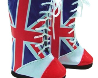 United Kingdom British Union Jack Flag Boots fit 18" American Girl Size Doll