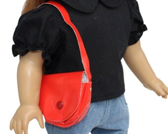 CLOSEOUT! Red Vinyl Purse with Shoulder Strap for 18" American Girl Size Doll