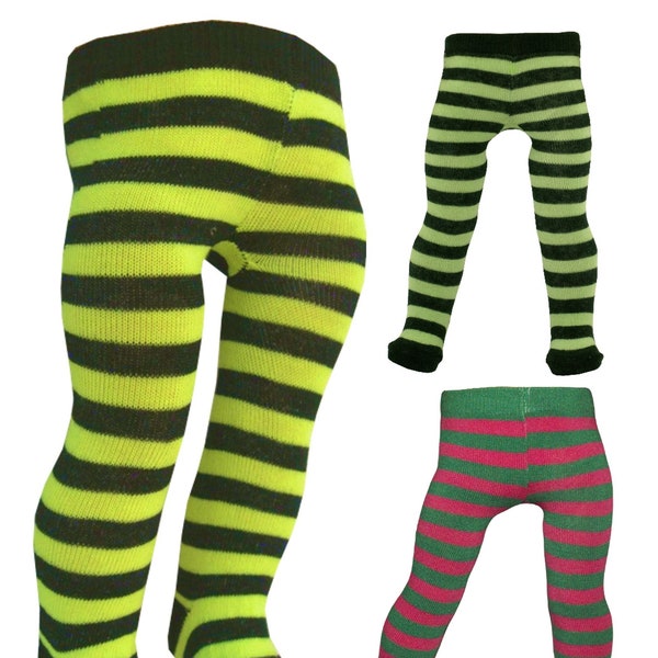 Pink Green Black Yellow Striped Tights fit 18" American Girl Size Doll