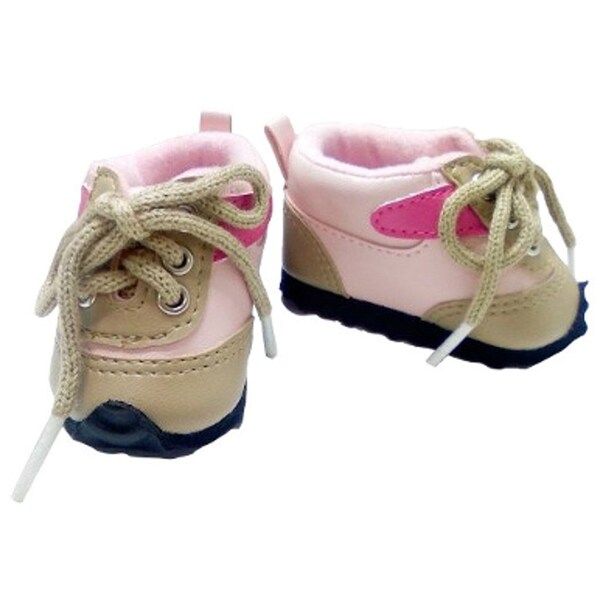 Khaki Tan & Pink Outdoor Hiking Boots fit 18" American Girl Size Doll