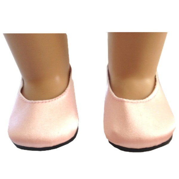 Light Peach Satin Ballet Flats Dress Shoes fit 18" American Girl Size Doll