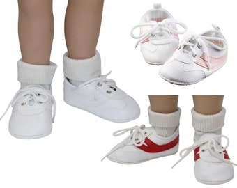 White Sneakers with Stripes fit 23" My Twinn Size Doll