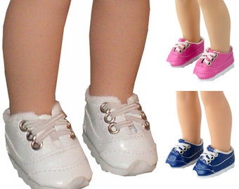 White or Pink No-Tie Sneakers fit 14" Wellie Wishers Size Doll