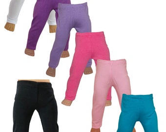 Black Blue Pink Purple White Leggings Pants fit 18" American Girl Size Doll