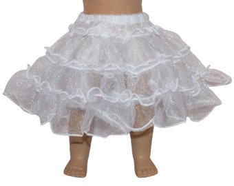White Petticoat Crinoline Slip Underskirt fits 18" American Girl Size Doll