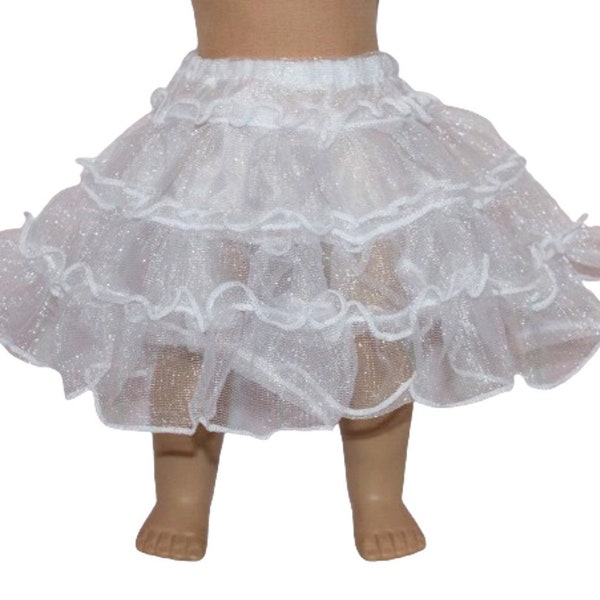 White Petticoat Crinoline Slip Underskirt fits 18" American Girl Size Doll