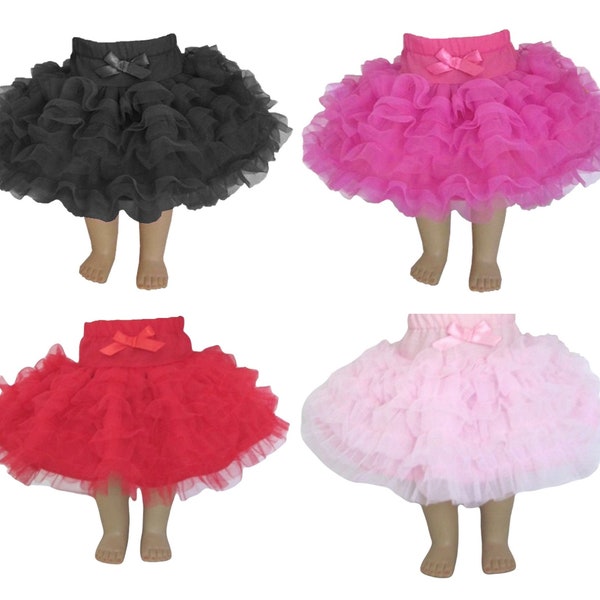 Black Pink or Red Layered Dance TuTu Skirt fits 18" American Girl Size Doll