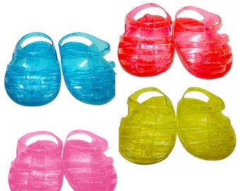 Turquoise Blue Red Yellow or Pink Jelly Sandals fit 18" American Girl Size Doll