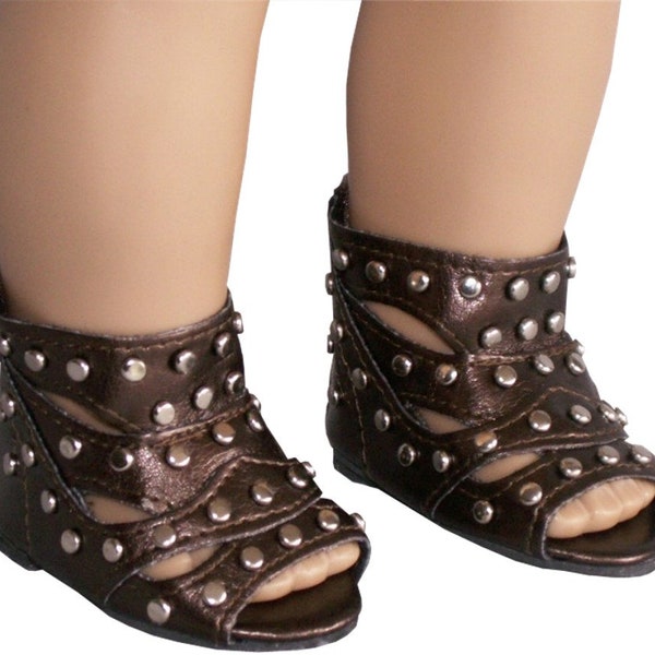 Brown Studded Gladiator Roman Greek Sandals fit 18" American Girl Size Doll