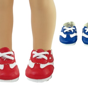 Blue or Red & White Athletic Sport Sneakers fit 14" Wellie Wishers Size Doll