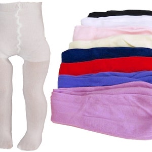 Girls Cotton with Elastane Mixed Tights White (2PCs Pack)