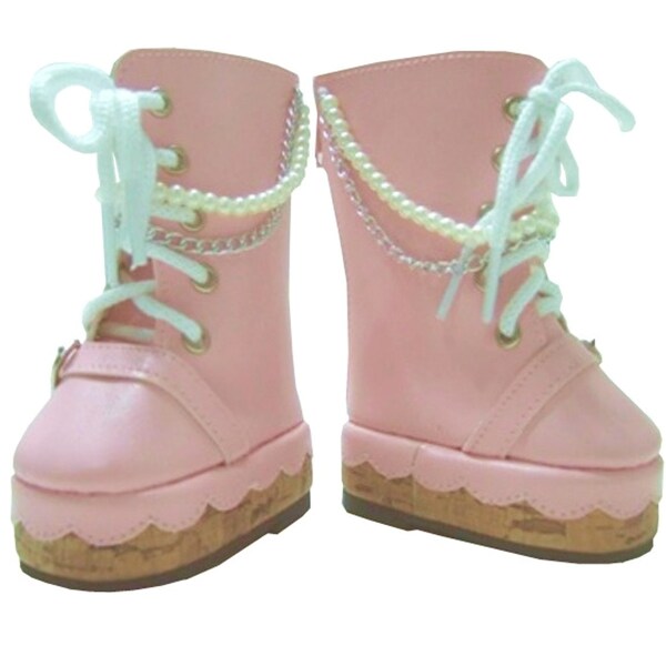 Pink Pearls & Chains Platform Boots fit 18" American Girl Size Doll