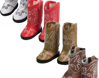 30 cm Wellie Wishers-maatpop past op bruine, rode of witte western cowboy-cowgirllaarzen