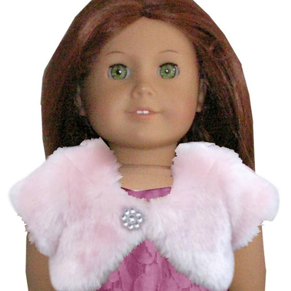 Pink Fur Bolero Shrug Jacket fits 18" American Girl Size Doll