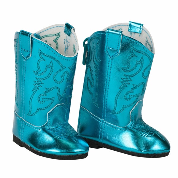 Turquoise Blue Western Eagle Cowboy Cowgirl Boots fit 18" American Girl Size Doll