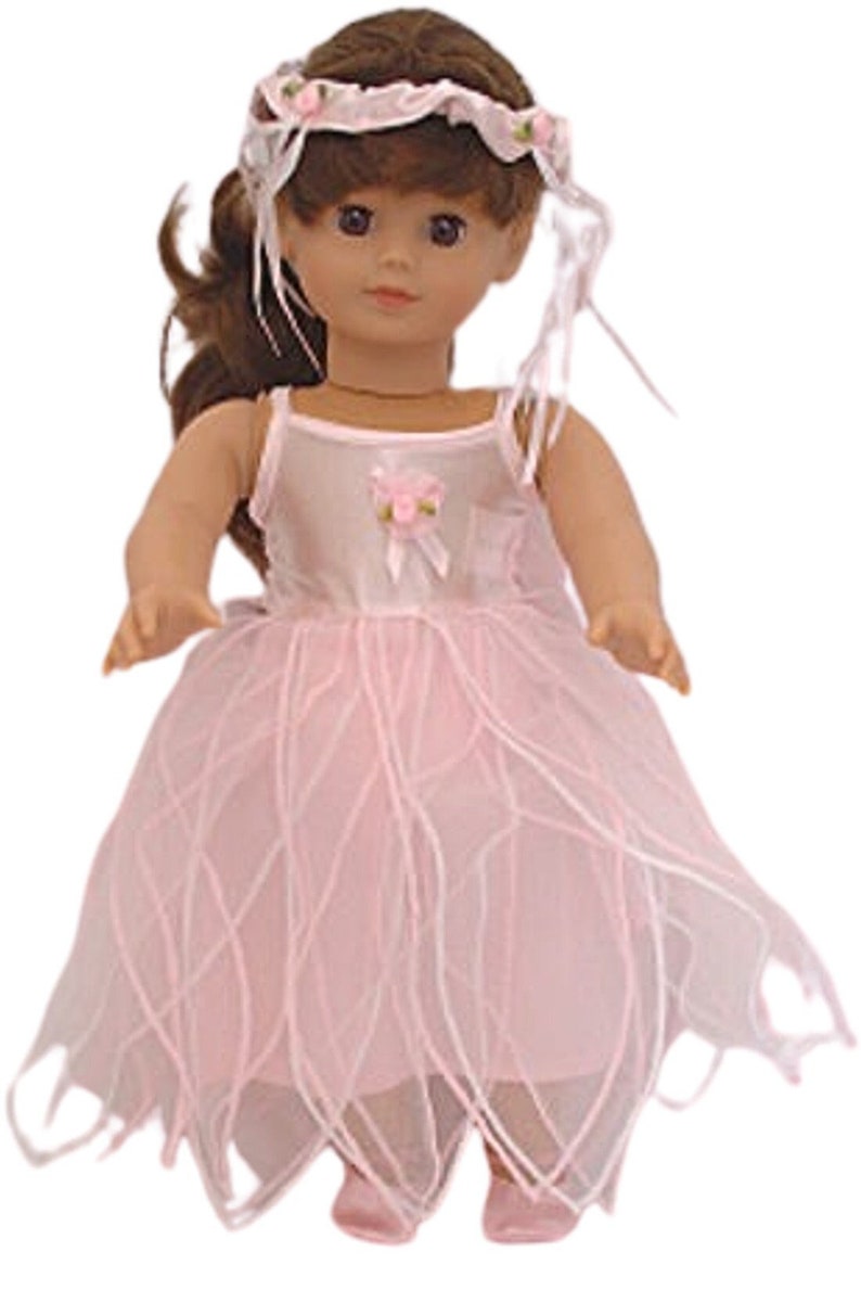 CLOSEOUT Pink Fairy Petal Ballerina Dress w/Slippers for American Girl Size Doll image 1