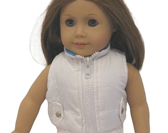 CLOSEOUT! White Puffy Padded Vest fits 18" American Girl Size Doll