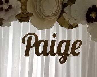 Tabliczka z imieniem/Spersonalizowane tło z imieniem/Spersonalizowane wycięcie z imieniem/Tło ślubne/Dekoracja na baby shower/Dekoracja ścienna do pokoju dziecięcego