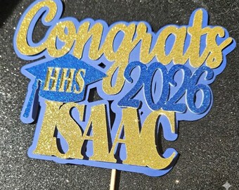 Custom Name Glitter Congrats Grad 2026 Graduation Centerpieces 2026, Grad Cut Outs, 2026 Tags, Custom Grad Decor, Graduation Party Gifts