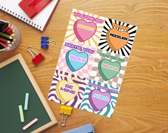 Tarjeta de San Valentín con jerga, Rizz, Gyatt, Skibidi, Sigma, Slay, Aura, plantilla de tarjeta de regalo de San Valentín, San Valentín imprimible,