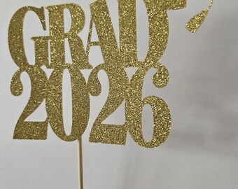 Centros de mesa de graduación Glitter Grad 2026, decoración personalizada para graduación, paquete de 4