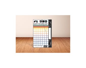 Tarjeta digital VHS para el Día del Padre, Tarjeta imprimible para el Día del Padre, Tarjeta retro