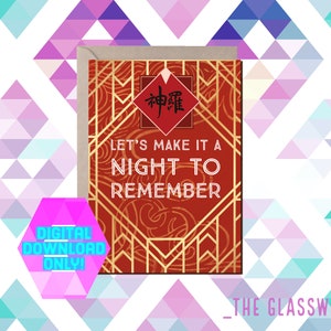 Let’s Make It A Night To Remember  - Final Fantasty VII Valentine Card - Digital Download