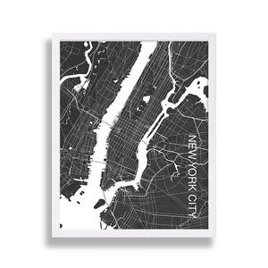 City Map Prints Modern Art Prints City Map Cutout Art Housewarming Gift New York City Paris London Black and White Decor Interior Design image 3