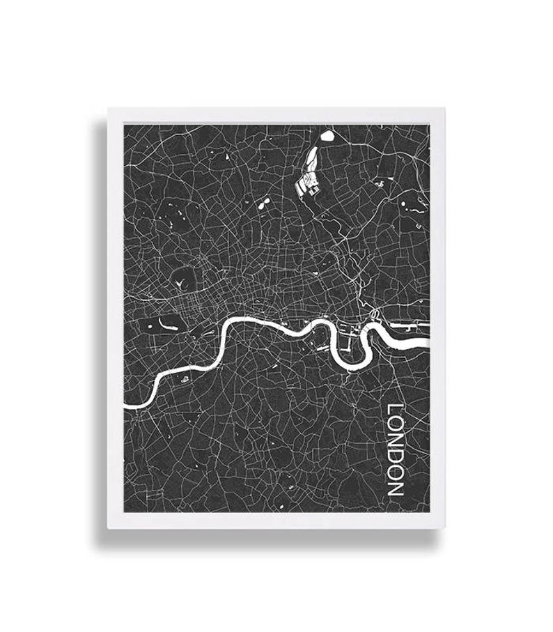 City Map Prints Modern Art Prints City Map Cutout Art Housewarming Gift New York City Paris London Black and White Decor Interior Design image 2