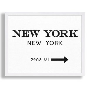 New York City Print Typography Art Print Gift for Him Fashion Art NYC Art Marfa Sign Print Black and White Print