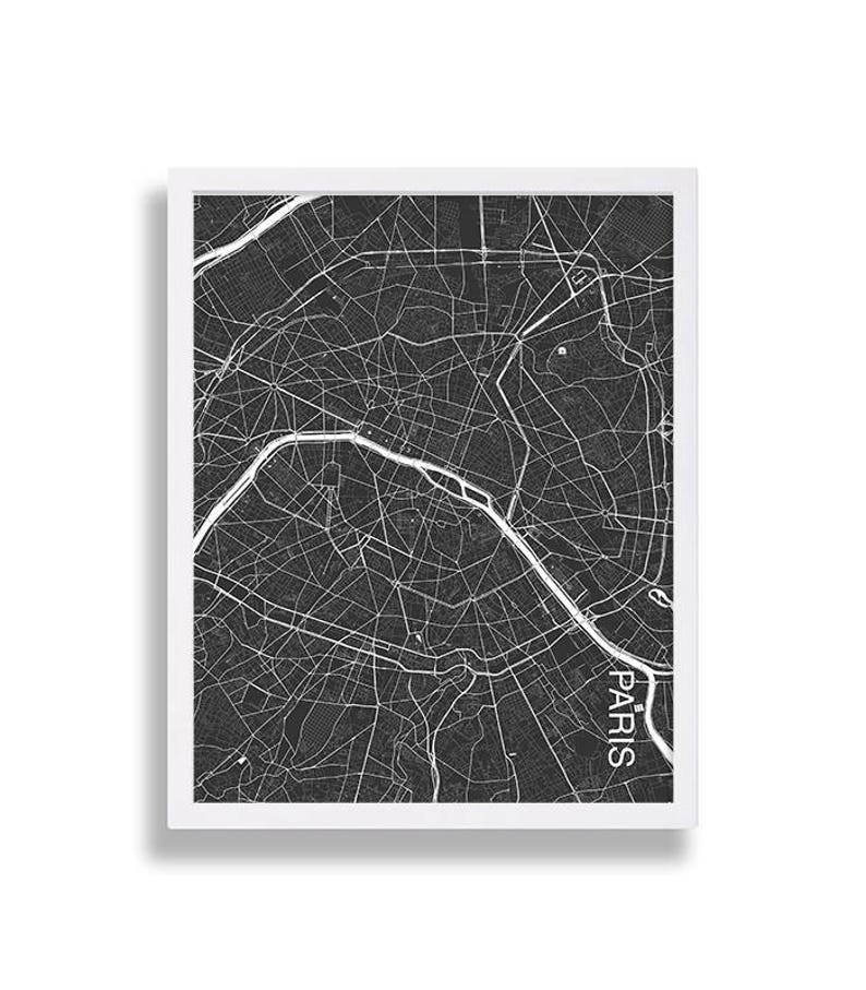 City Map Prints Modern Art Prints City Map Cutout Art Housewarming Gift New York City Paris London Black and White Decor Interior Design image 4