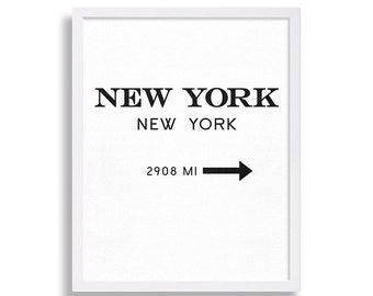 New York City Art Print Modern Art Living Room Decor Black and White Wall Art NYC Sign NYC Print Large Art Poster Subway Sign Manhattan Art