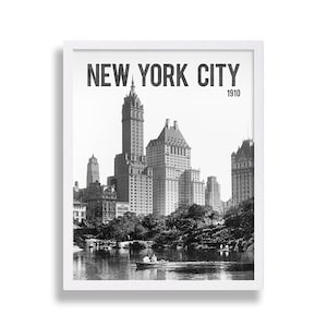 Historic New York City Print City Art Hipster Art Print Large Poster Central Park Art Old Photo Old Black and White Decor Photography Print